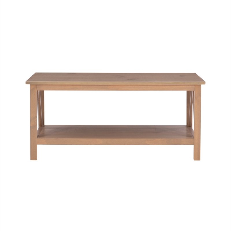 Riverbay Furniture Wooden Coffee Table in Rustic Driftwood