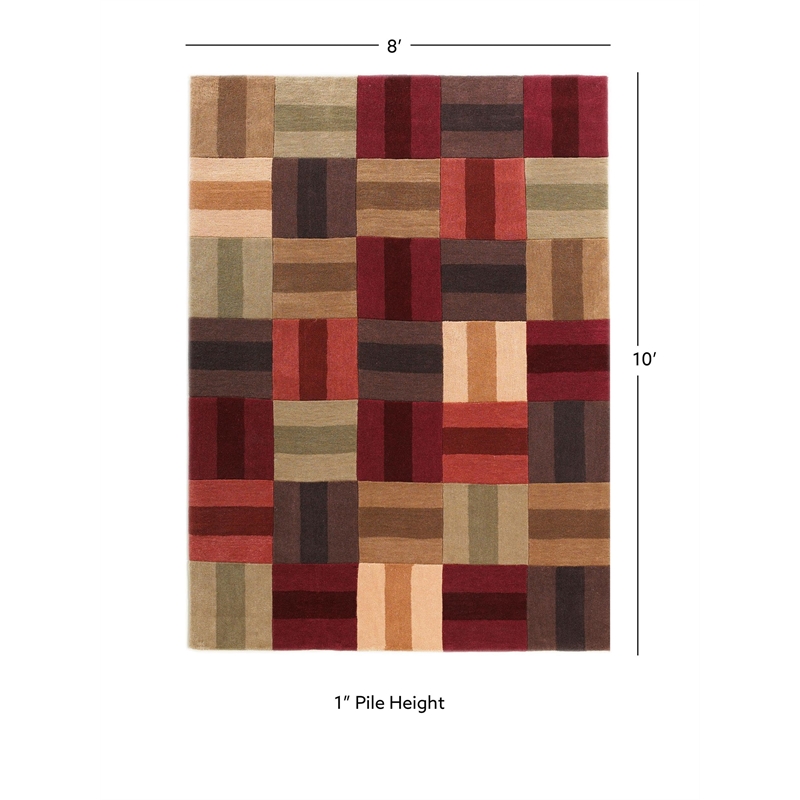 Riverbay Furniture 8' x 10' Hand Tufted Rug in Burgundy and Beige