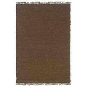 riverbay furniture hand woven wool rug in cocoa