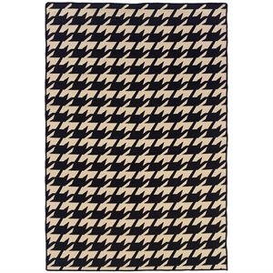 riverbay furniture 5' x 8' hand woven houndstooth wool rug