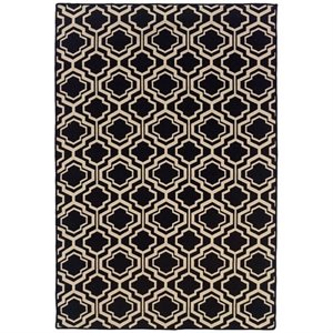 riverbay furniture 5' x 8' hand woven double quatrefoil wool rug