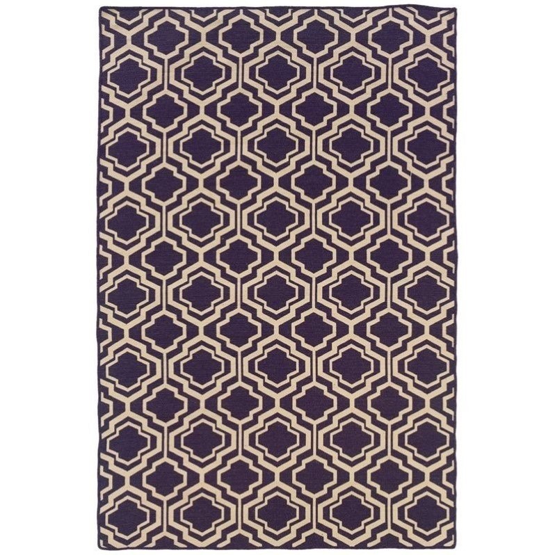 Riverbay Furniture 5' x 8' Hand Woven Double Quatrefoil Wool Rug