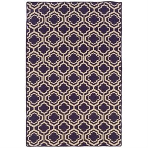 Riverbay Furniture 5' x 8' Hand Woven Double Quatrefoil Wool Rug