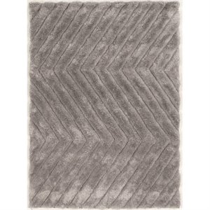 Riverbay Furniture 1'10&quot x 2'10&quot Hand Tufted Zig Zag Shag Rug