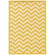 Riverbay Furniture 5' x 7' Hand Hooked Chevron Wool Rug in Yellow