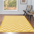 Riverbay Furniture 5' x 7' Hand Hooked Chevron Wool Rug in Yellow