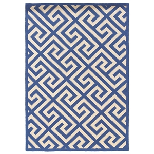 Riverbay Furniture 5' x 7' Hand Hooked Key Wool Rug in Navy