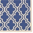 Riverbay Furniture 5' x 7' Hand Hooked Quatrefoil Wool Rug in Navy