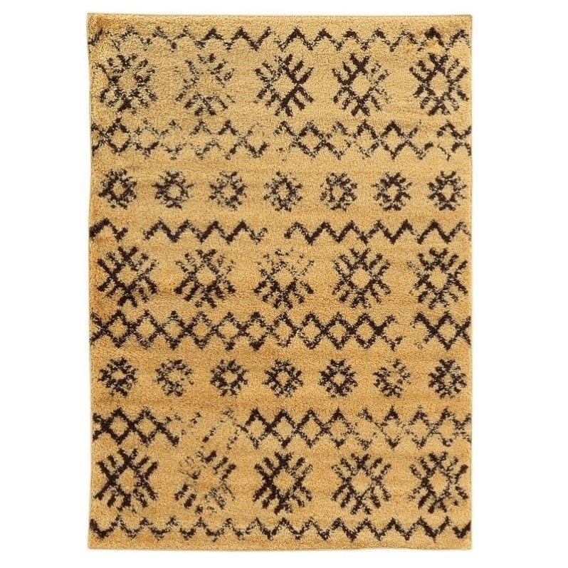 Riverbay Furniture 5' x 7' Shag Rug in Camel