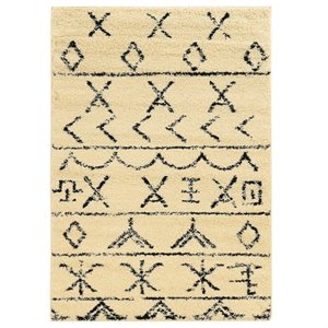 Riverbay Furniture 5' x 7' Shag Rug in Ivory
