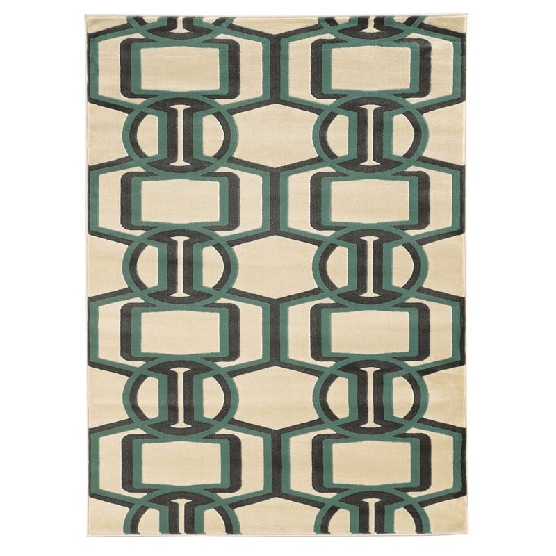 Riverbay Furniture 8' x 10' Bridle Rug in Gray and Turquoise