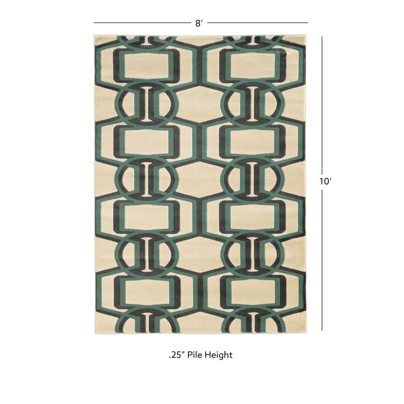 Riverbay Furniture 8' x 10' Bridle Rug in Gray and Turquoise