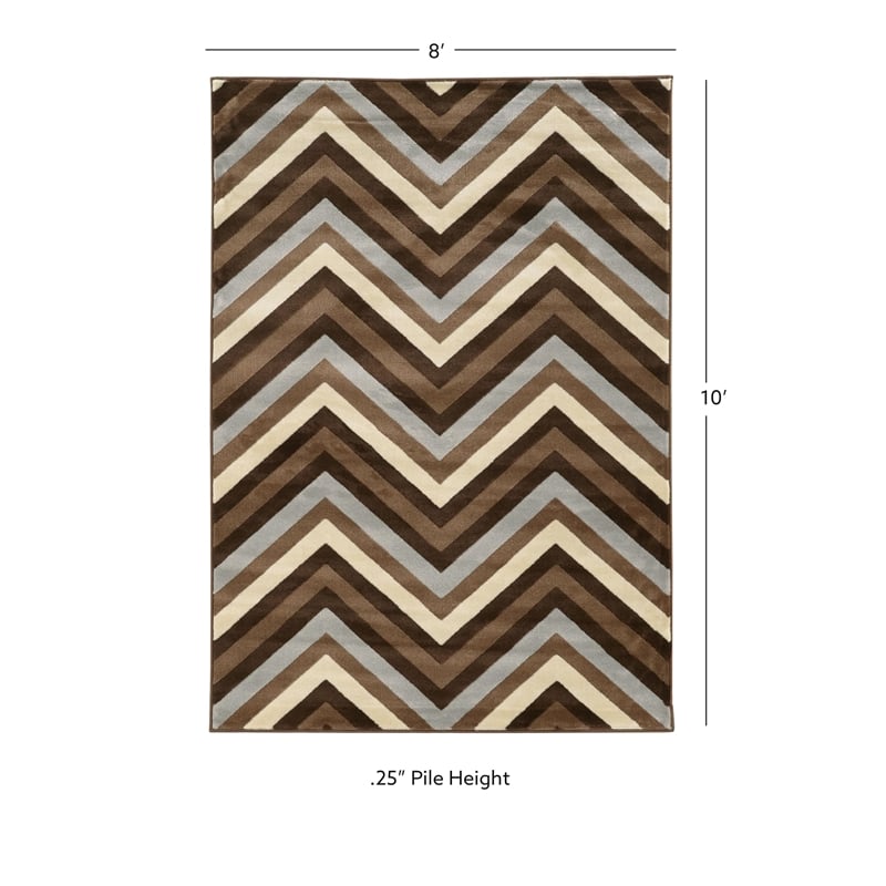 Riverbay Furniture 8' x 10' Chevron Rug in Chocolate and Beige