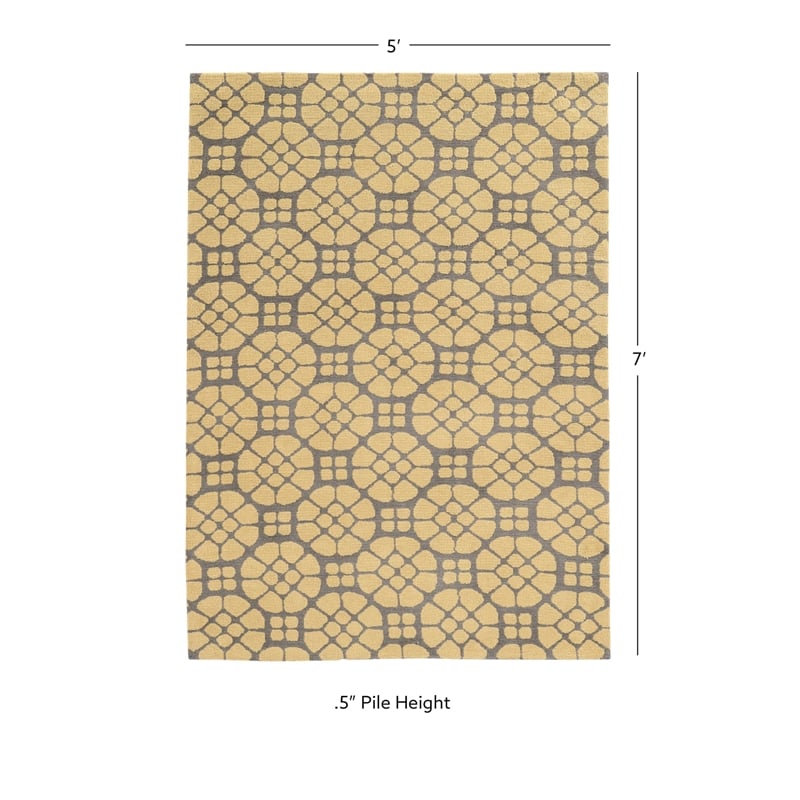 Riverbay Furniture 5' x 7' Hand Tufted Rug in Gray and Butter