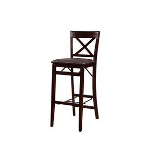 Riverbay Furniture 30&quot Faux Leather Bar Stool in Espresso Brown