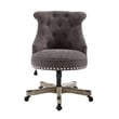 Riverbay Furniture Traditional Fabric Armless Swivel Office Chair in Gray