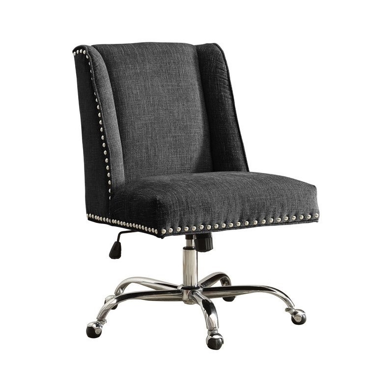 Riverbay Furniture Armless Upholstered Office Chair in Charcoal