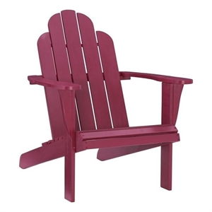 Riverbay Furniture Traditional Wood Outdoor Chair with Arm Rests in Red