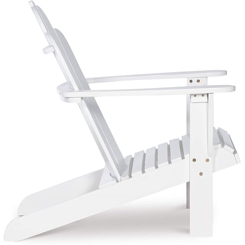 Riverbay Furniture Traditional Wood Outdoor Chair with Arm Rests in White