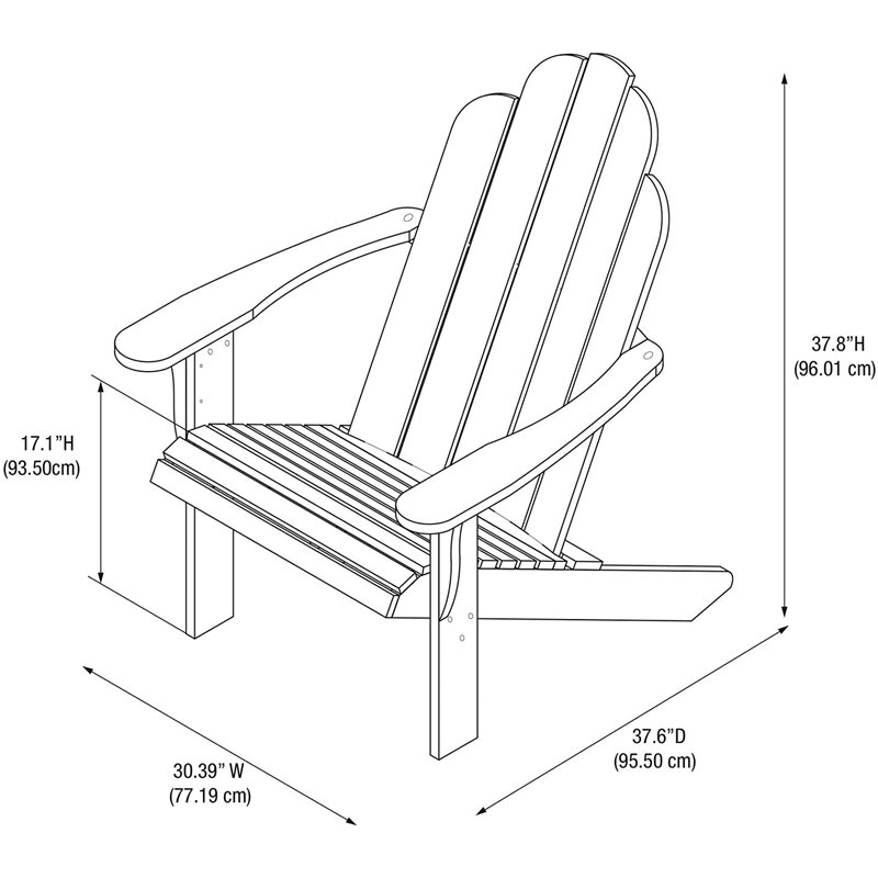 Riverbay Furniture Traditional Wood Outdoor Chair with Arm Rests in White