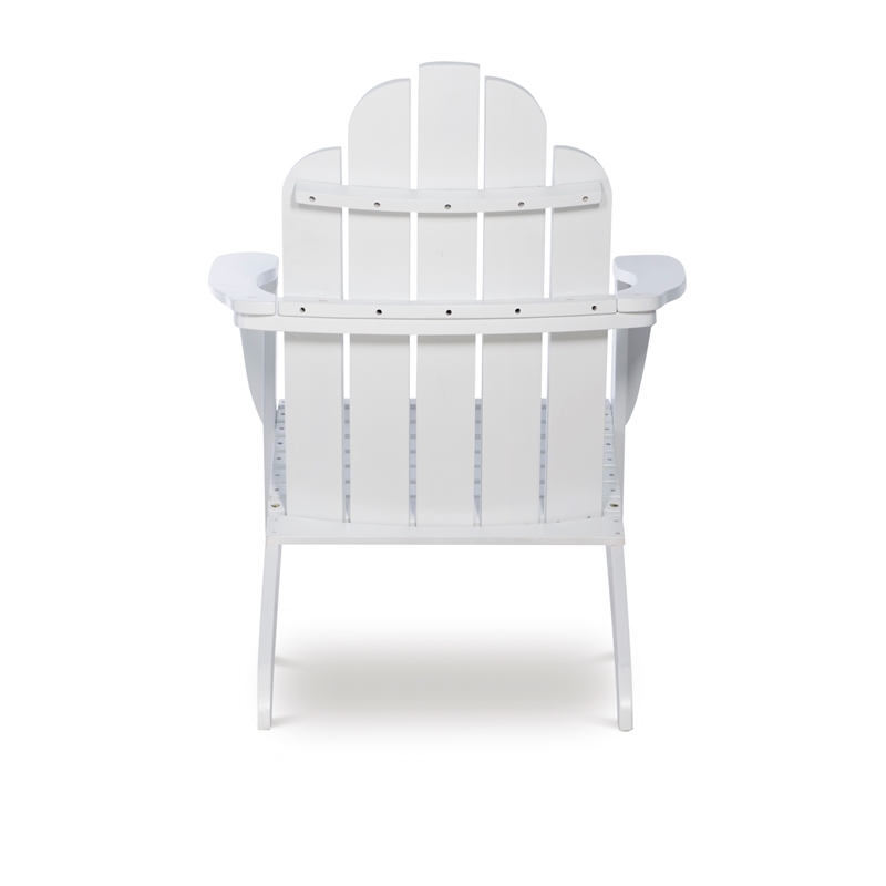 Riverbay Furniture Traditional Wood Outdoor Chair with Arm Rests in White