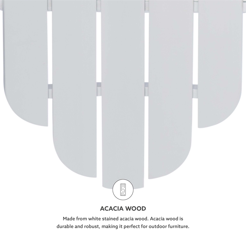 Riverbay Furniture Traditional Wood Outdoor Chair with Arm Rests in White