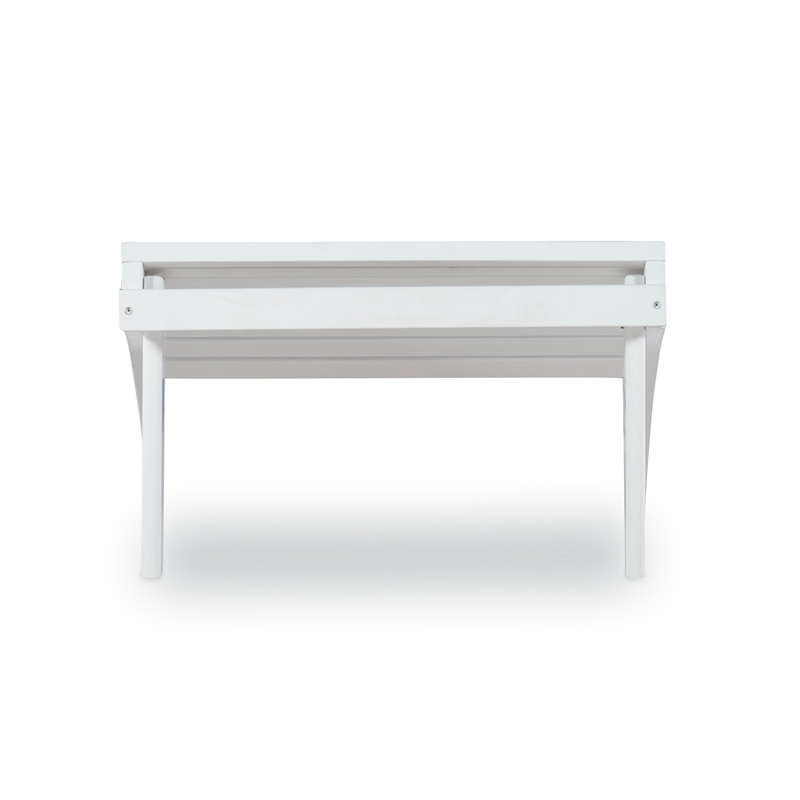 Riverbay Furniture Transitional Wood Outdoor Ottoman in White