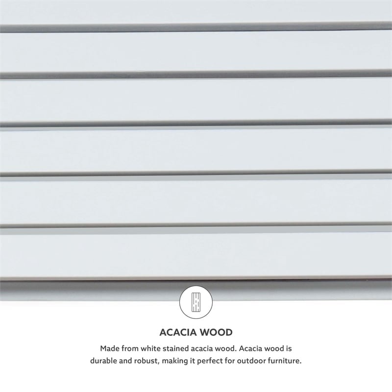 Riverbay Furniture Transitional Wood Outdoor Ottoman in White