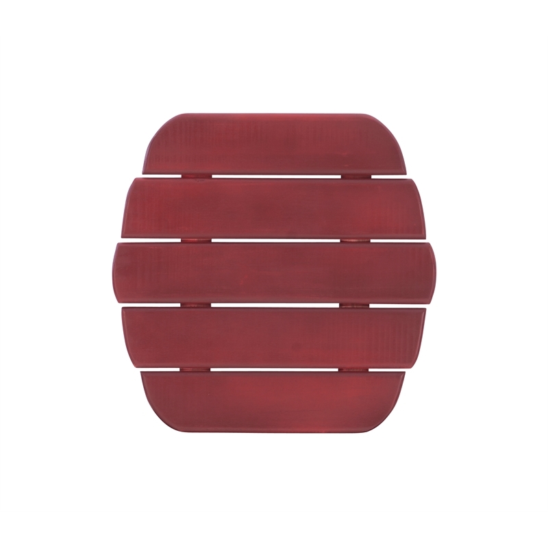 Riverbay Furniture Transitional Wood Outdoor Adirondack Side Table in Red