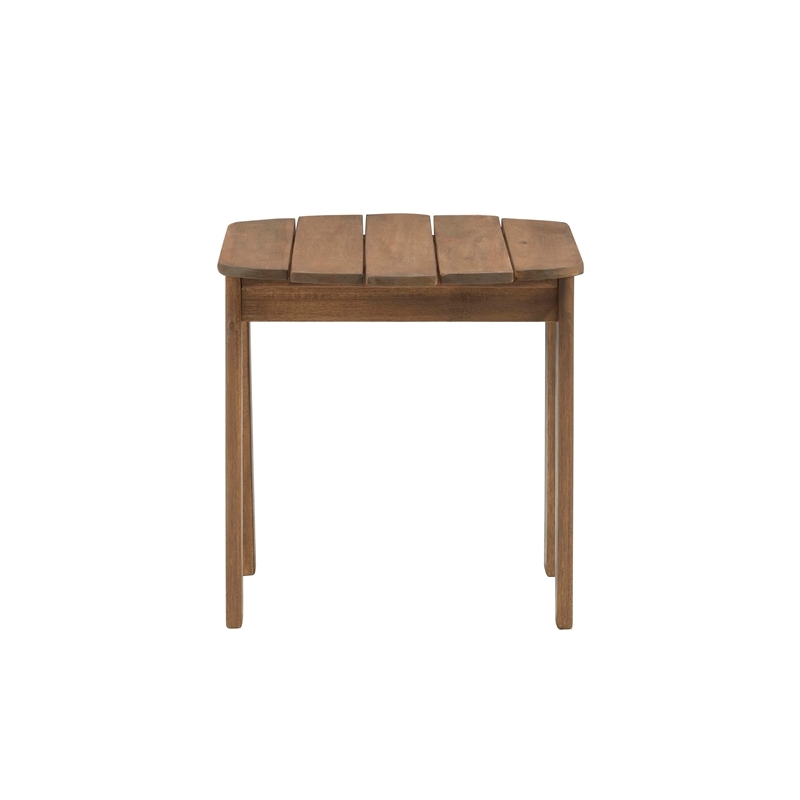 Riverbay Furniture Transitional Wood Outdoor Adirondack Side Table in Brown