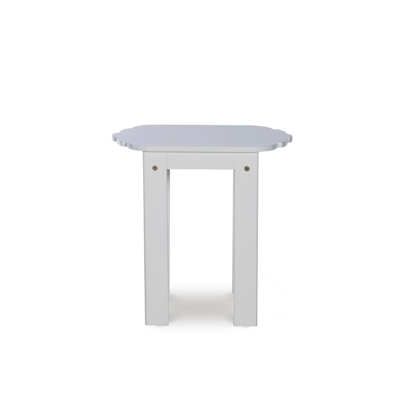 Riverbay Furniture Transitional Wood Outdoor Adirondack Side Table in White