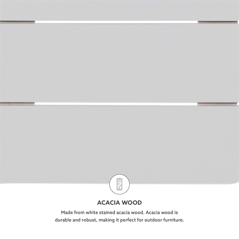 Riverbay Furniture Transitional Wood Outdoor Adirondack Side Table in White