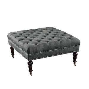 Riverbay Furniture Square Ottoman in Charcoal