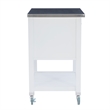 Riverbay Furniture Transitional Wood/Stainless Steel Top Kitchen Cart in White