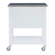 Riverbay Furniture Transitional Wood/Stainless Steel Top Kitchen Cart in White