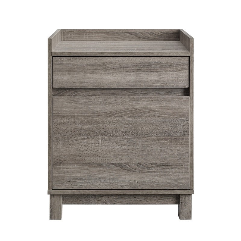 Riverbay Furniture Modern Wood Filing Cabinet with 2 Drawers in Gray