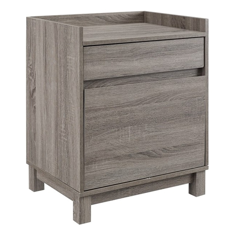 Riverbay Furniture Modern Wood Filing Cabinet with 2 Drawers in Gray