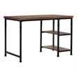 Riverbay Furniture Transitional Wood Desk with 2 Shelves in Brown Stained/Black