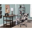 Riverbay Furniture Transitional Wood Desk with 2 Shelves in Brown Stained/Black