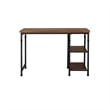 Riverbay Furniture Transitional Wood Desk with 2 Shelves in Brown Stained/Black