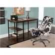 Riverbay Furniture Transitional Wood Desk with 2 Shelves in Brown Stained/Black