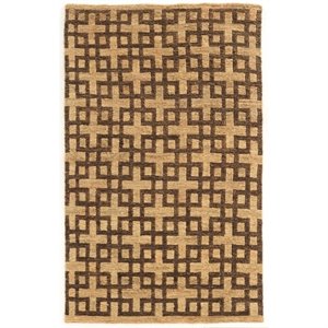 riverbay furniture hand knotted rug in beige and slate