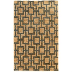 riverbay furniture hand knotted rug in beige and russet