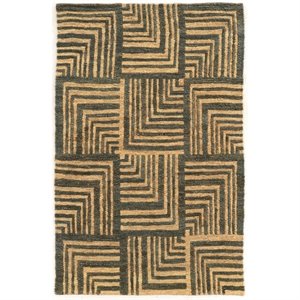 riverbay furniture hand knotted rug in beige and brown