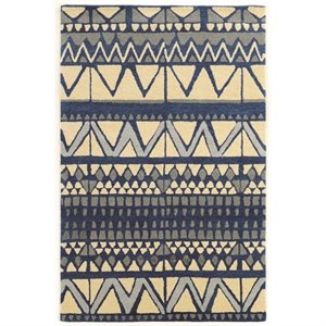 Riverbay Furniture 2' x 3' Hand Tufted Rug in Ivory and Blue