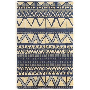 Riverbay Furniture 5' x 8' Hand Tufted Rug in Ivory and Blue