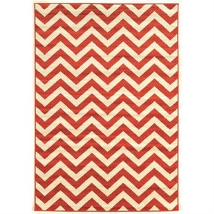 Riverbay Furniture 8' x 10' 2&quot Rug in Terracotta and Ivory
