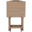Riverbay Furniture 5-Piece Transitional Wood Tray Table Set in Gray