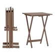 Riverbay Furniture 5-Piece Transitional Wood Tray Table Set in Gray