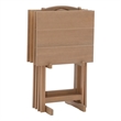 Riverbay Furniture 5-Piece Transitional Wood Tray Table Set in Gray